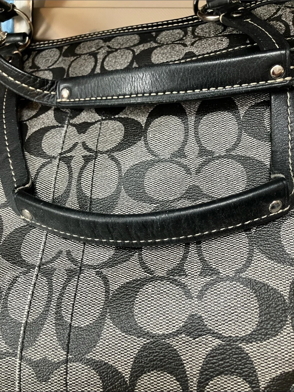 Coach Chelsea Heritage Logo Bag gray black